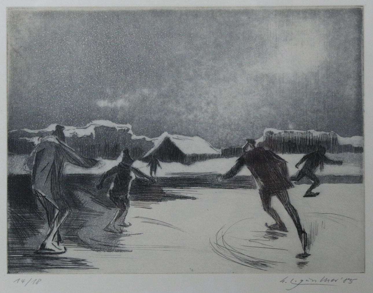 Unknown artist. 'Skater, '1985, printmaking, Ed. 14/18, signed.