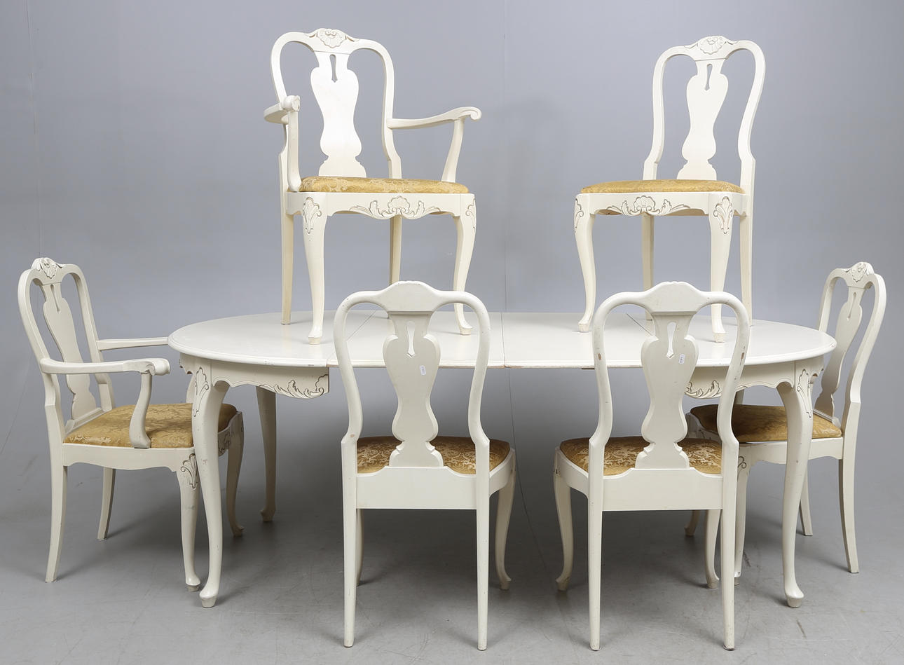 MATSALSGRUPP, 7 delar, rokokostil, 1900-tal.