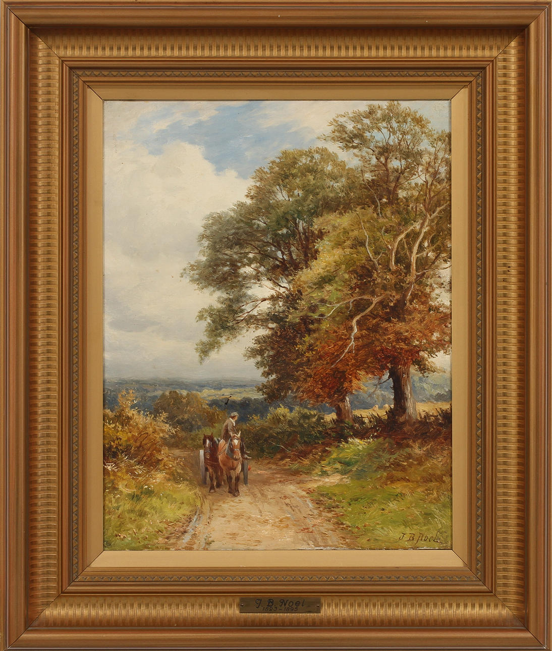 JOHN BATES NOEL. "A country lane". Olja på duk, signerad.