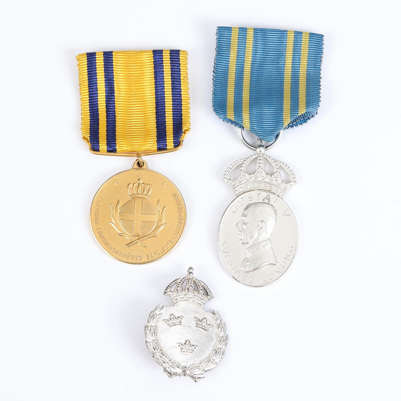 MEDALJER & PIN 3 delar, Silver.