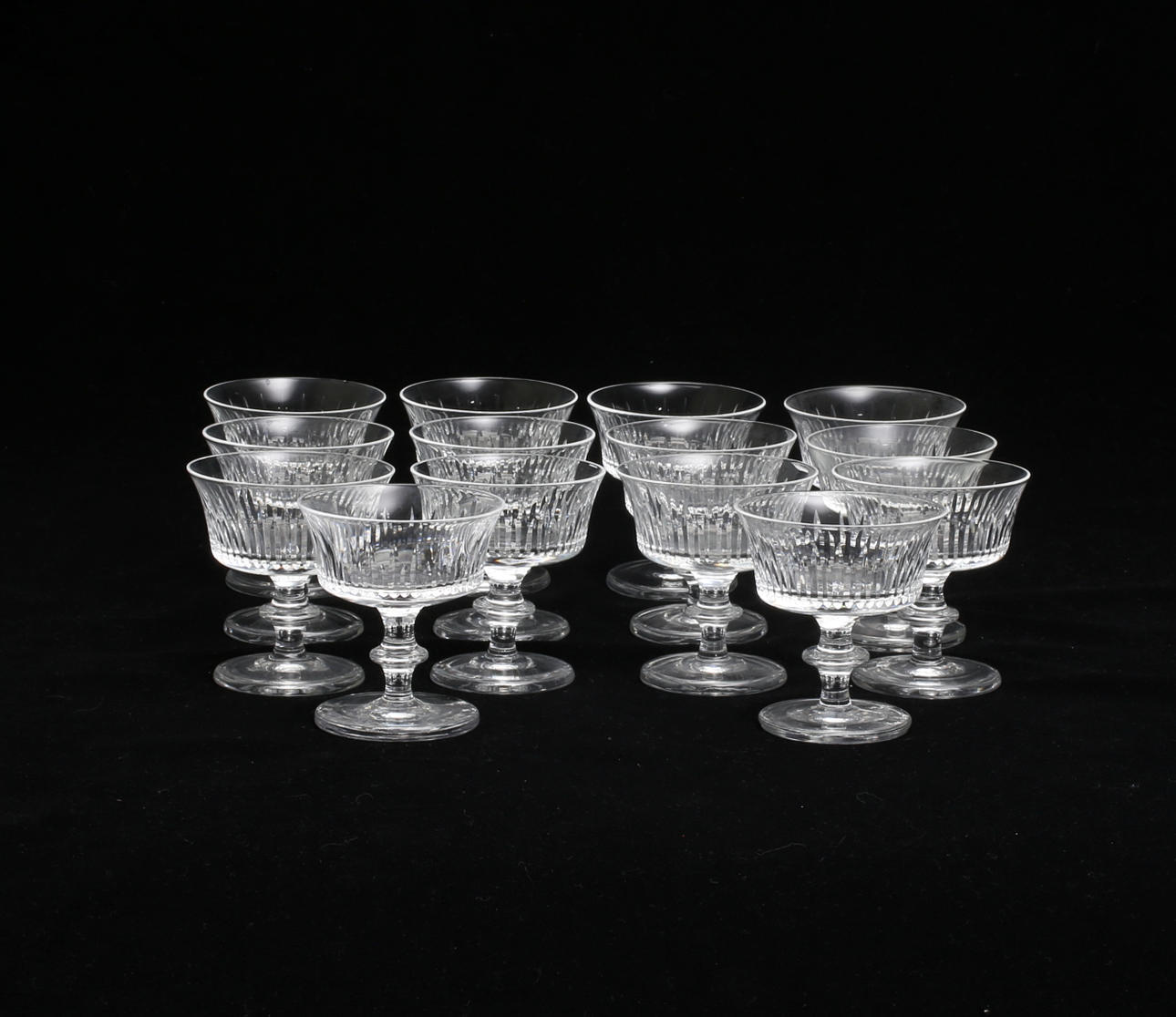 SHERRYGLAS, 14 pcs, crystal, 1900s.