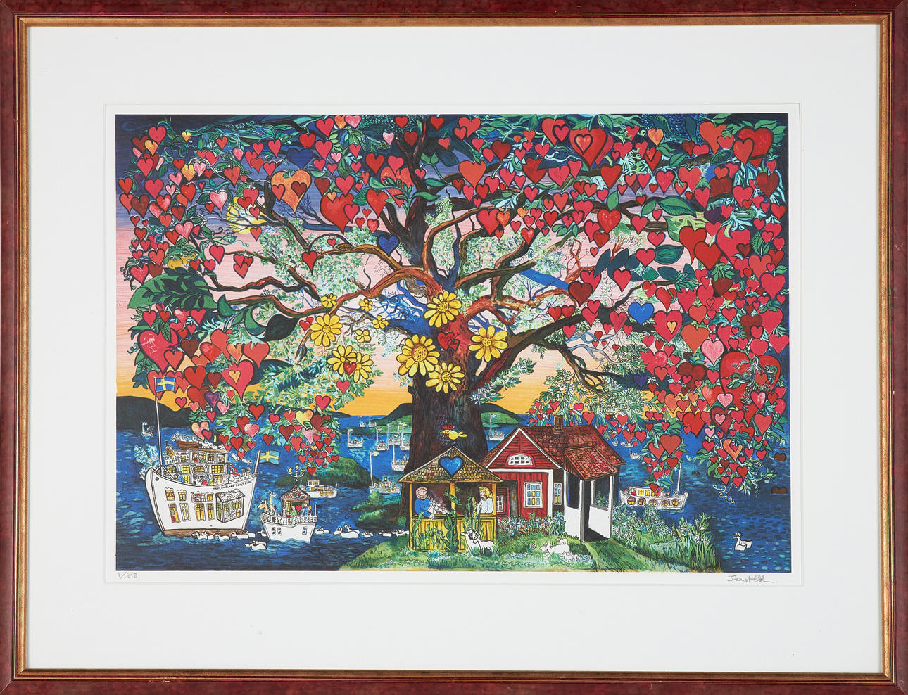 BENGT ELDE. Archipelago scene, lithograph, signed and numbered 1/398.