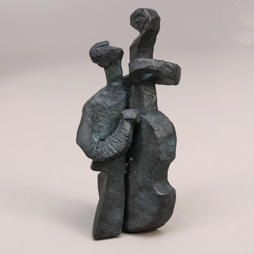 WANJA "NONES" HÅKANSSON. Skulptur, brons, spelman.