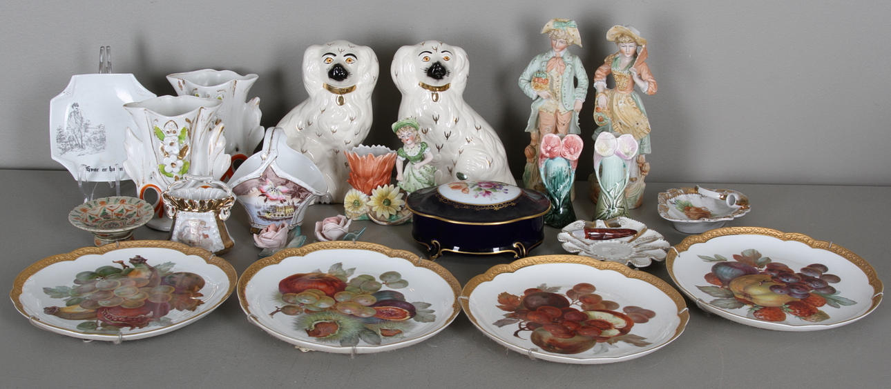 KERAMIKFÖREMÅL, 20 delar, bl.a. Rosenthal, Beswick, 1800-1900-tal.