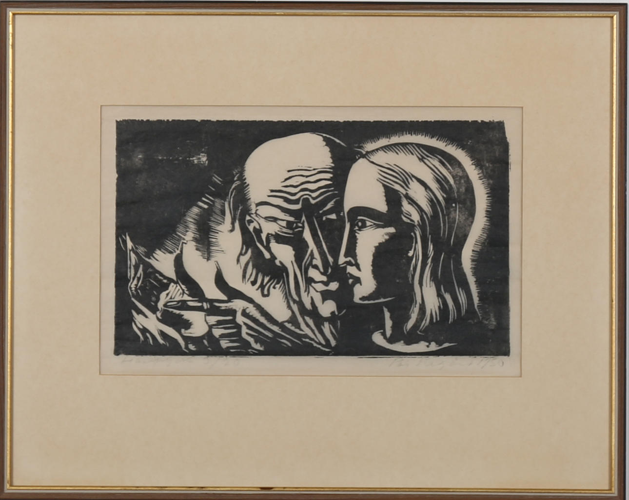 PÄR SIEGÅRD. Stand off, träsnitt, signerad och daterad 1950 samt numrerad 3/20.