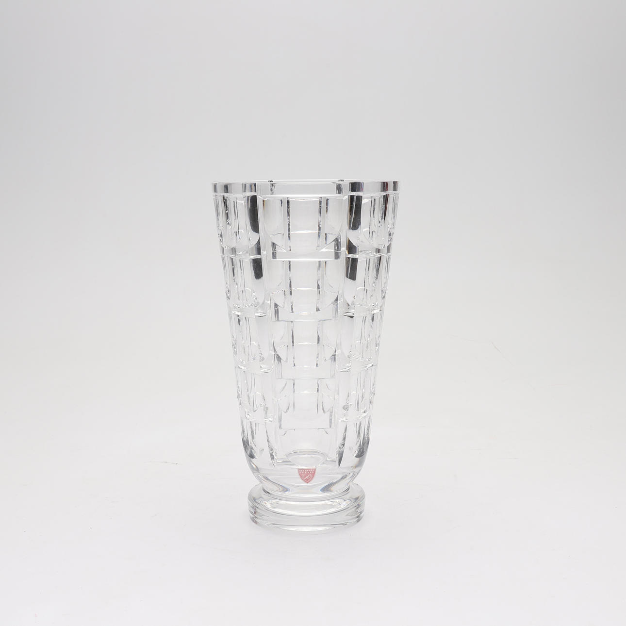 SIMON GATE. Vase, crystal, "thousand windows", Orrefors.