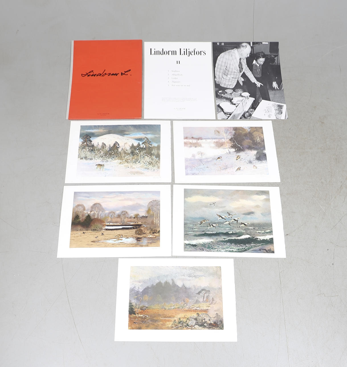 LINDORM LILJEFORS. Mapp med 5 färglitografier, signerade numrerade 97/360.