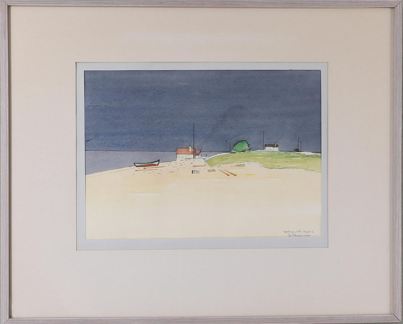 ÅKE PETTERSSON-NÅW. "Uppdragen båt Sandvik", akvarell, signerad.