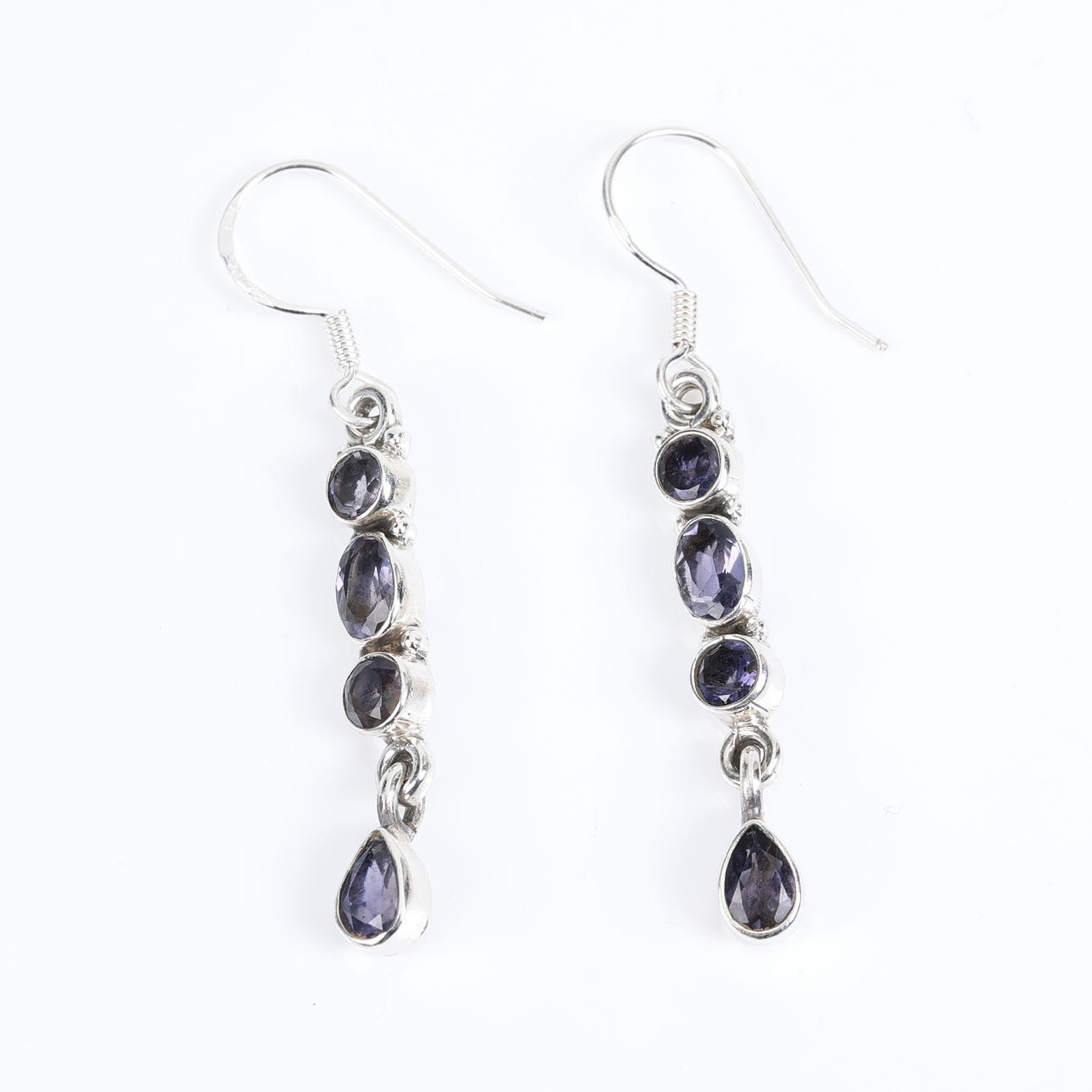 ÖRHÄNGEN, Sterling silver, Kordierit.