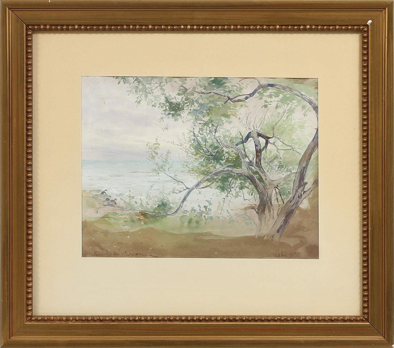 ANNA GARDELL ERICSON. "Visby 1890" Akvarell, signerad.