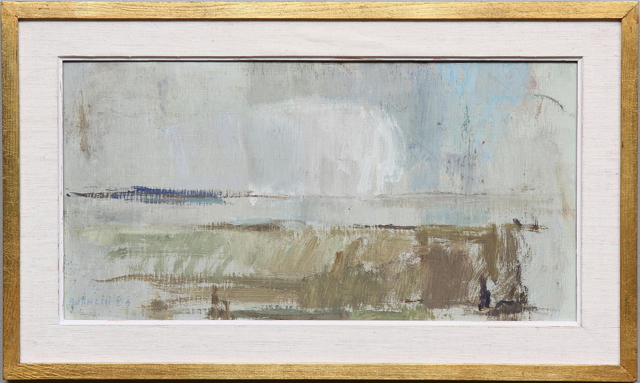 BRITA ROTHLIN-ZACHRISSON. "Strand I", olja på pannå, signerad.