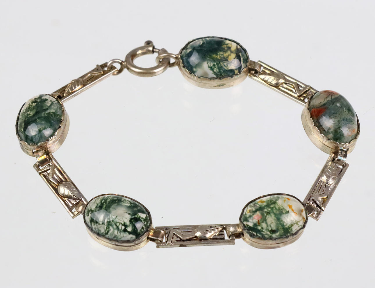 PULSERA ANTIGUA DE ÁGATA DE MUSGO.