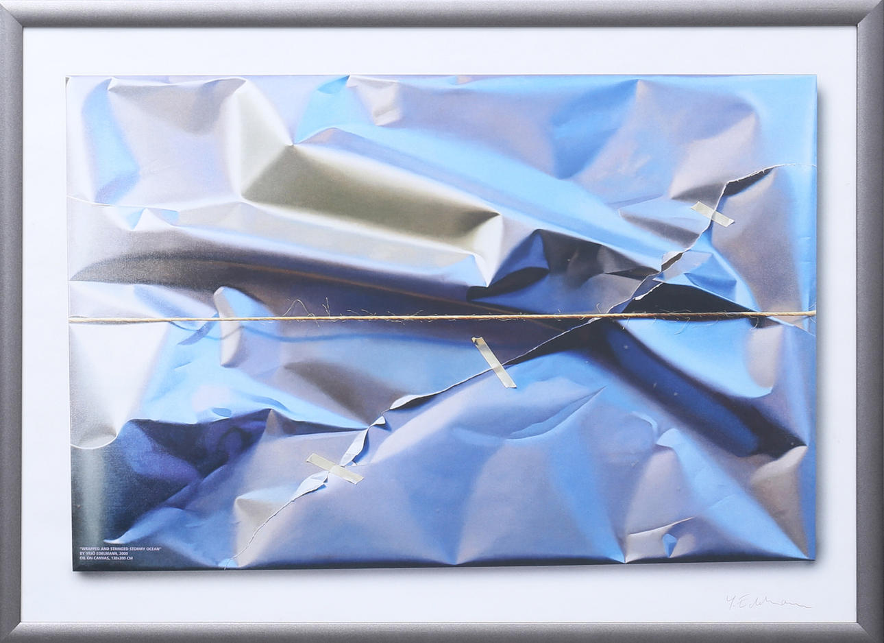 YRJÖ EDELMANN. Framed print, "Wrapped and stringed stormy ocean", 2000.