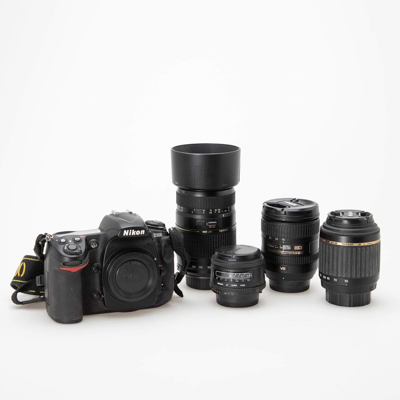 Nikon D300 med 5 objektiver.