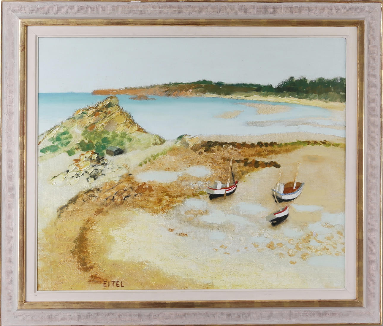 JACQUES EITEL. "Plage a Erquy", olja på duk, signerad.