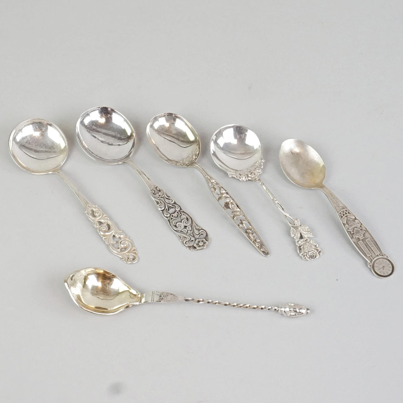 SKEER, sølv, 6 stk inkl. dåbsske.