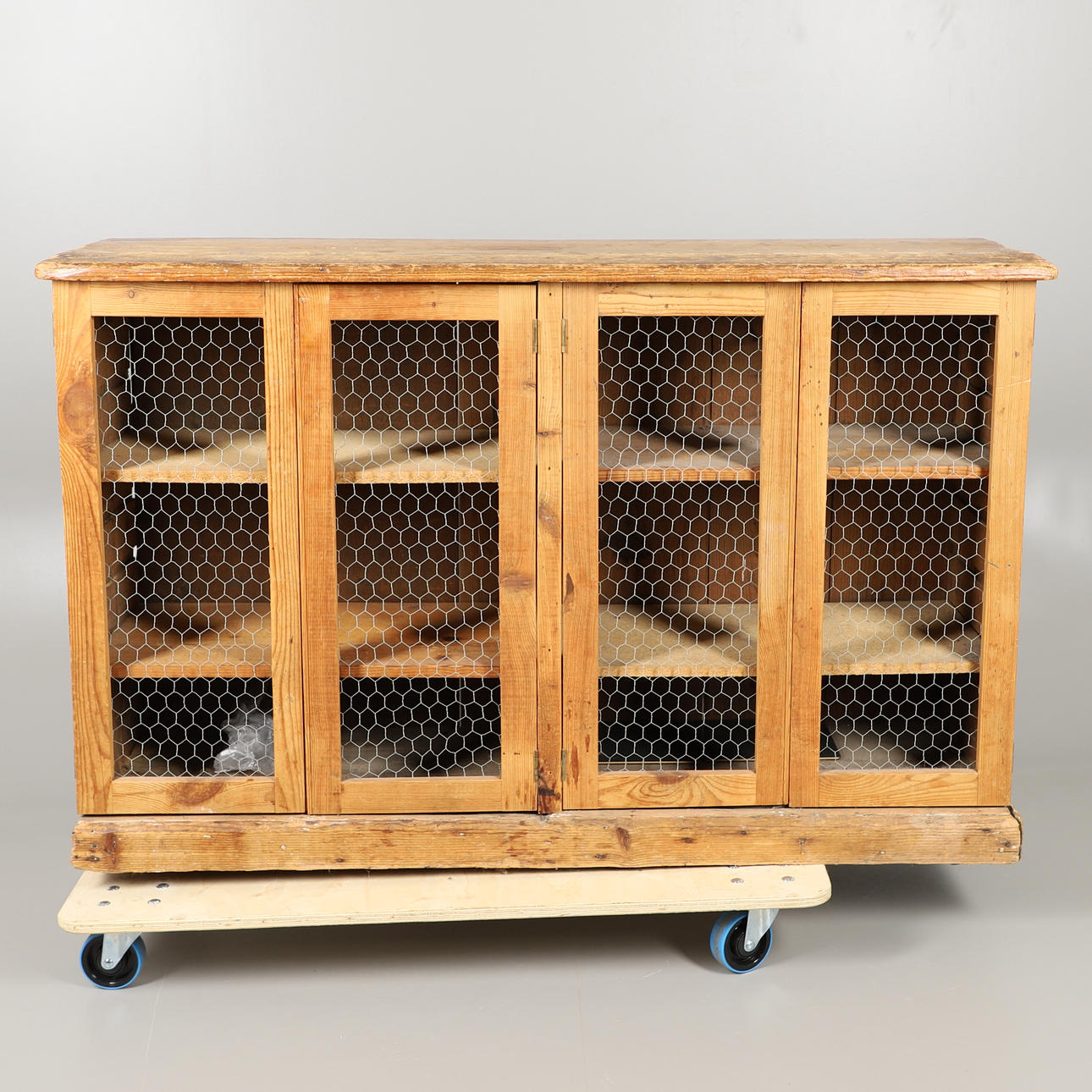 A PINE FOOD HUTCH.