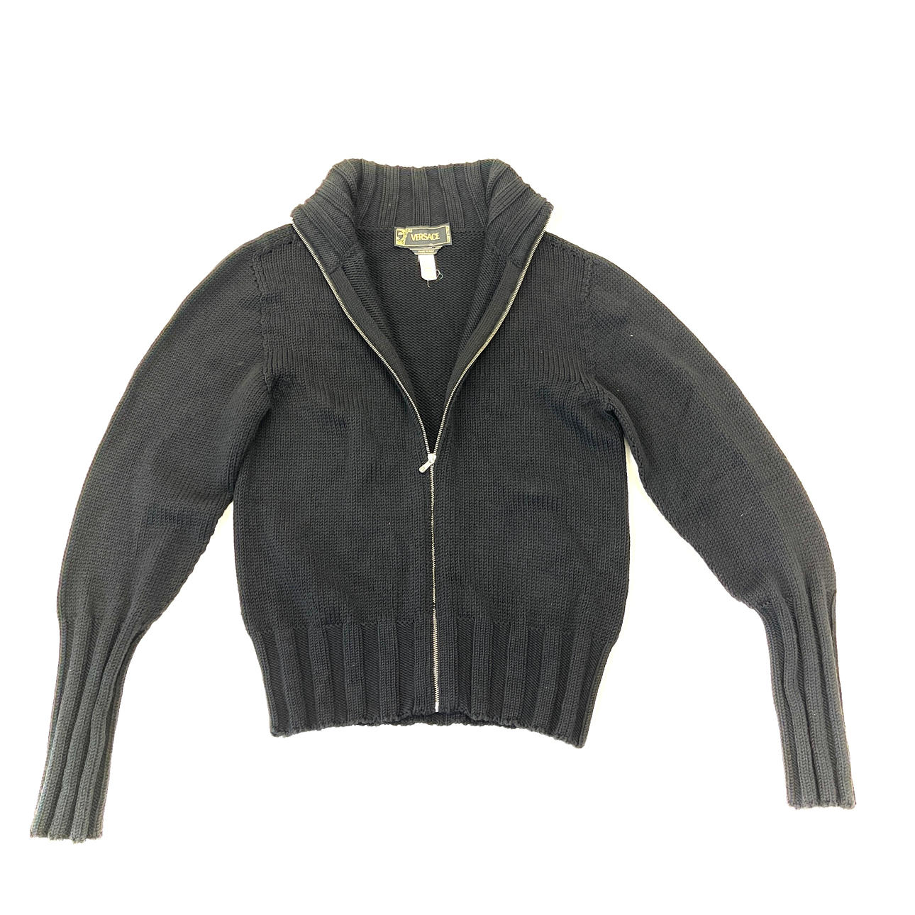 VINTAGE HERRE VERSACE SORT JUMPER.