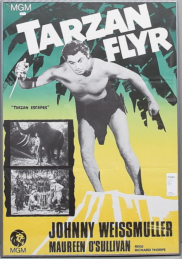 FILMAFFISCH, " Tarzan Flyr", EWES Offsettryck, Sthlm 70.