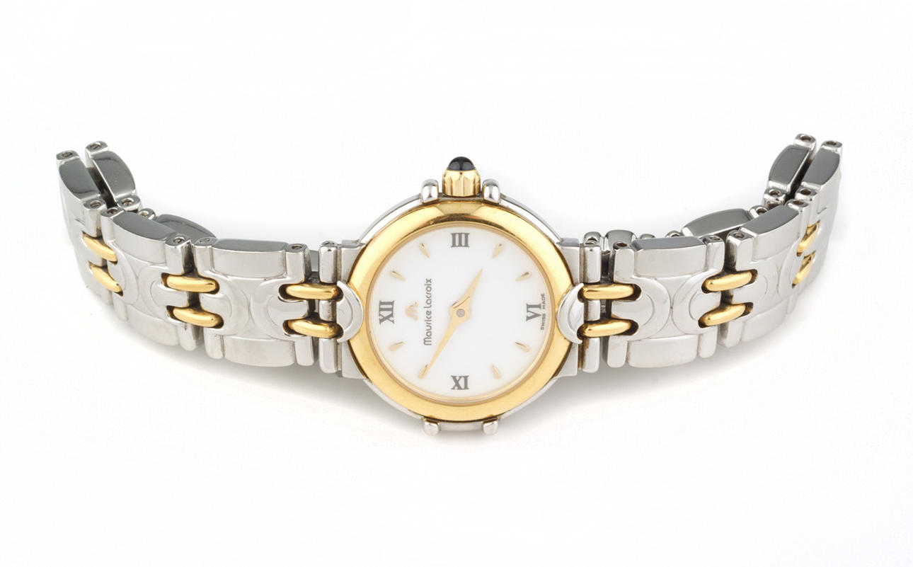DAMARMBANDSUR, Maurice Lacroix, stål med delvis guldplätering.