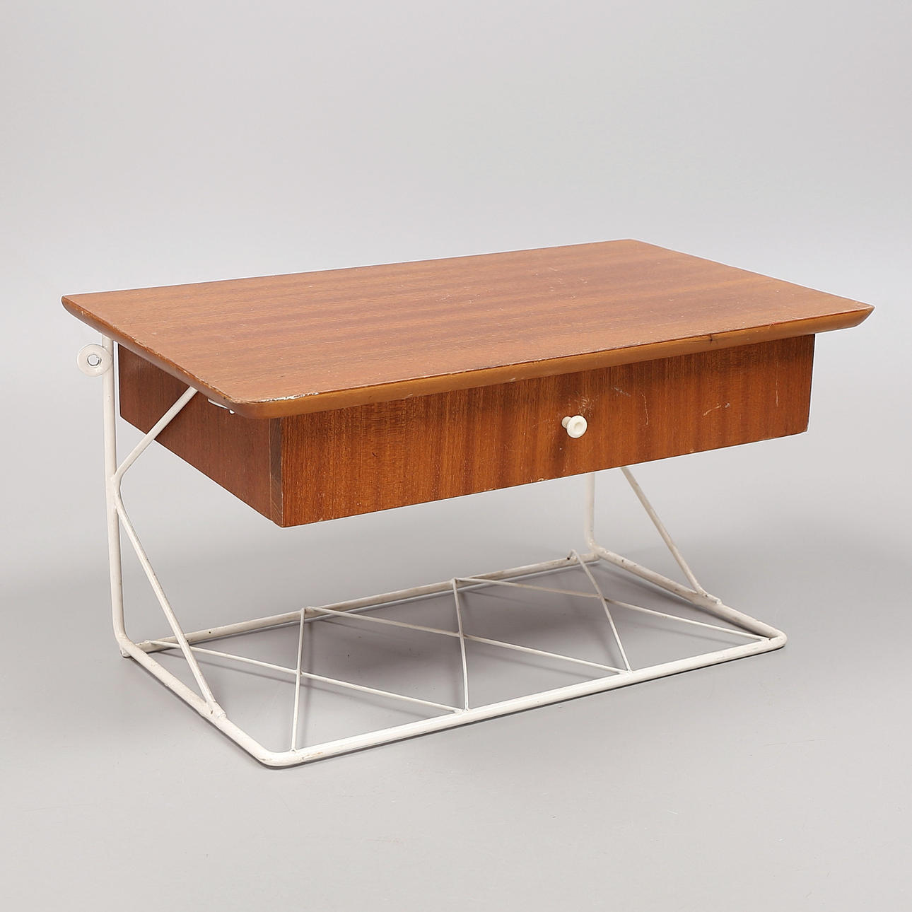 REPISA PARA TELÉFONO, teca / cuerda. 1950/60.