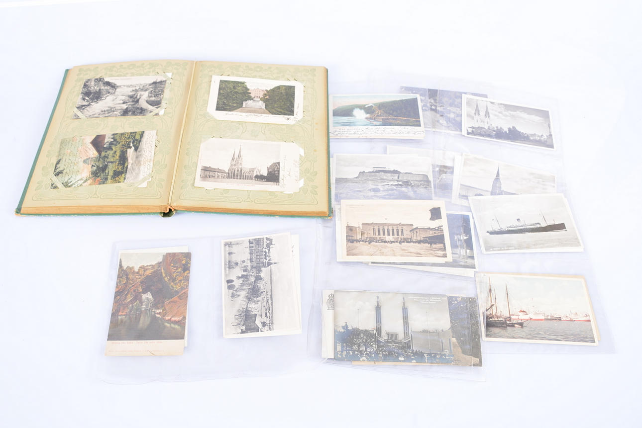 ÄLDRE VYKORTSALBUM, tidigt 1900-tal.