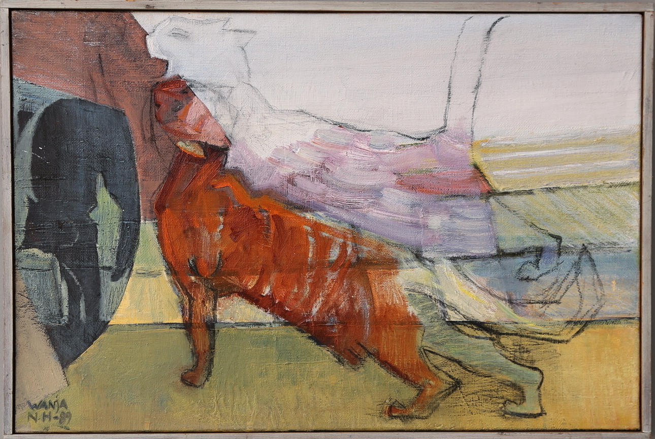 WANJA "NONES" HÅKANSSON. Olja på duk, katter, signerad, daterad -89.