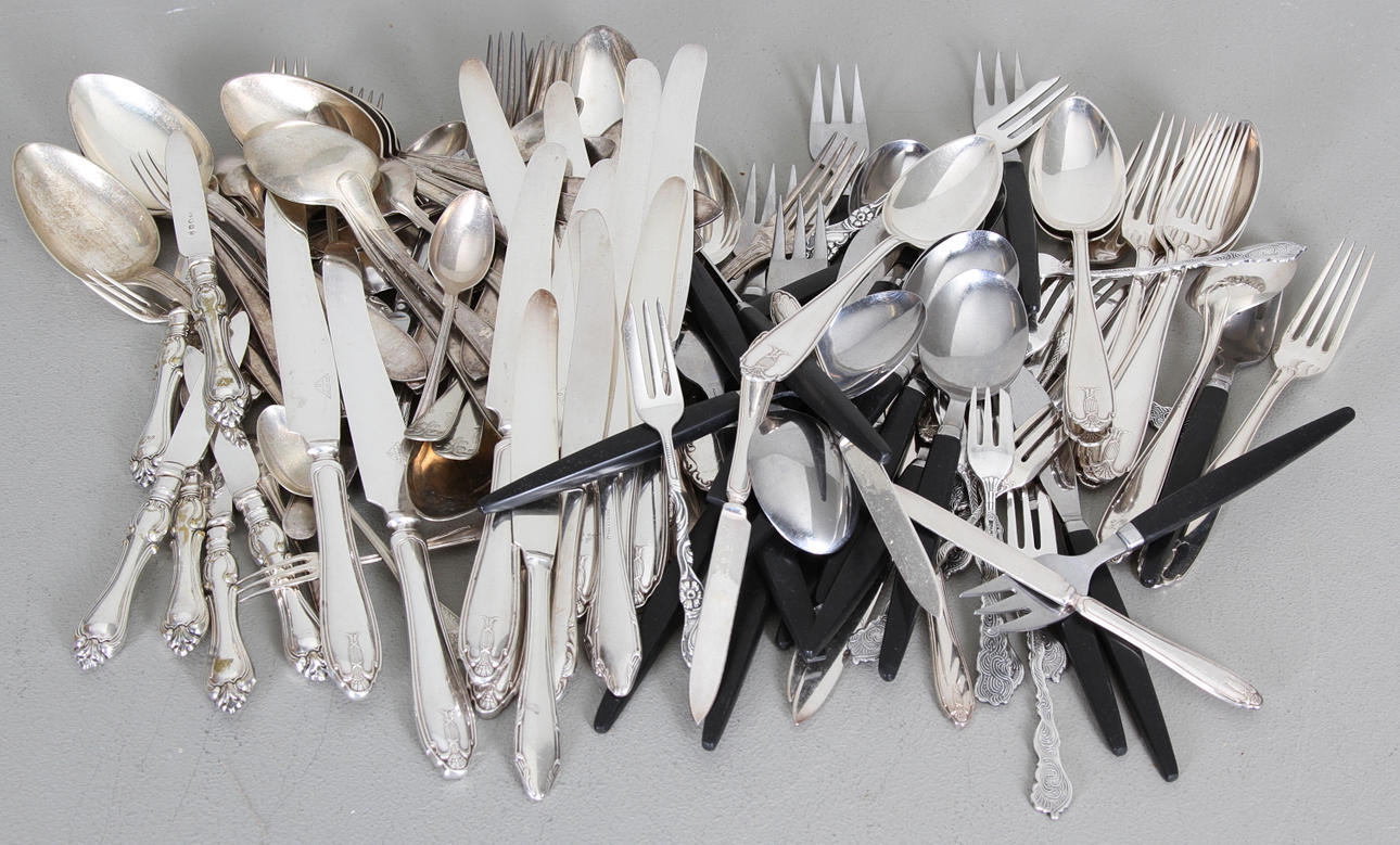 BESTICK, bl.a. nysilver, 1900-tal.