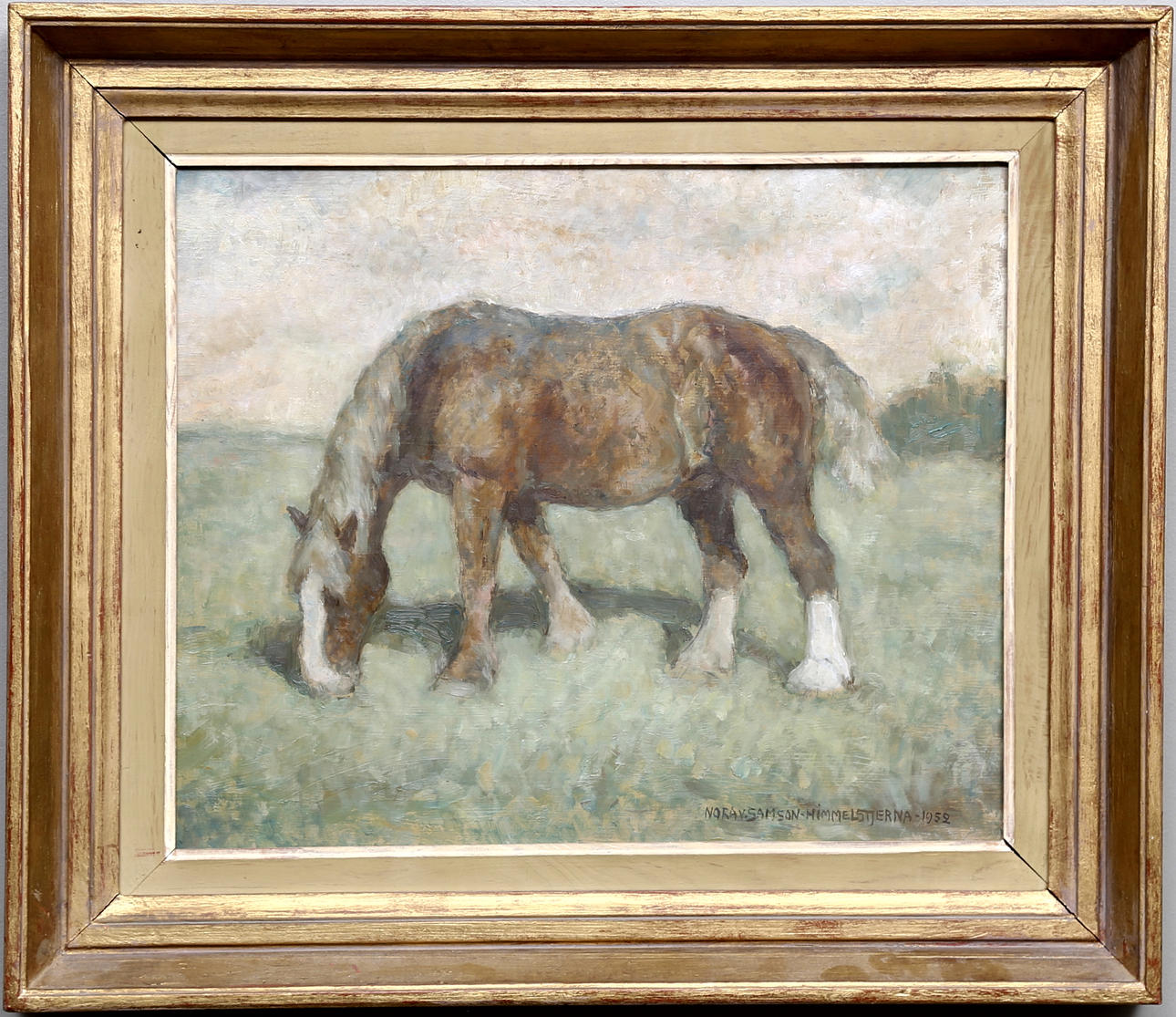 NORA VON SAMSON-HIMMELSTJERNA. Olja på pannå, signerad och daterad -1952.