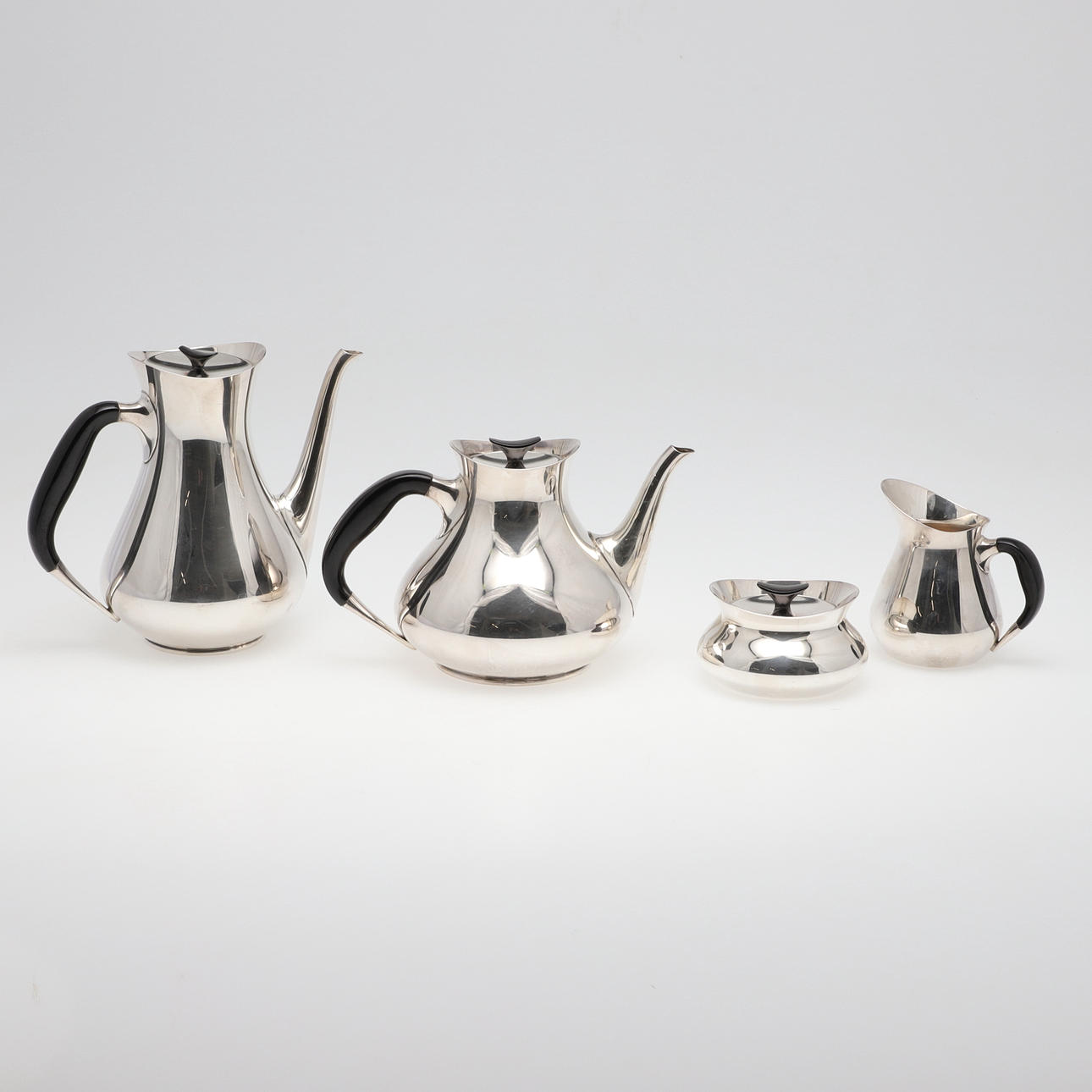DENMARK - STYLISH SILVER PLATED COFFEE & TEA SET, COHR.