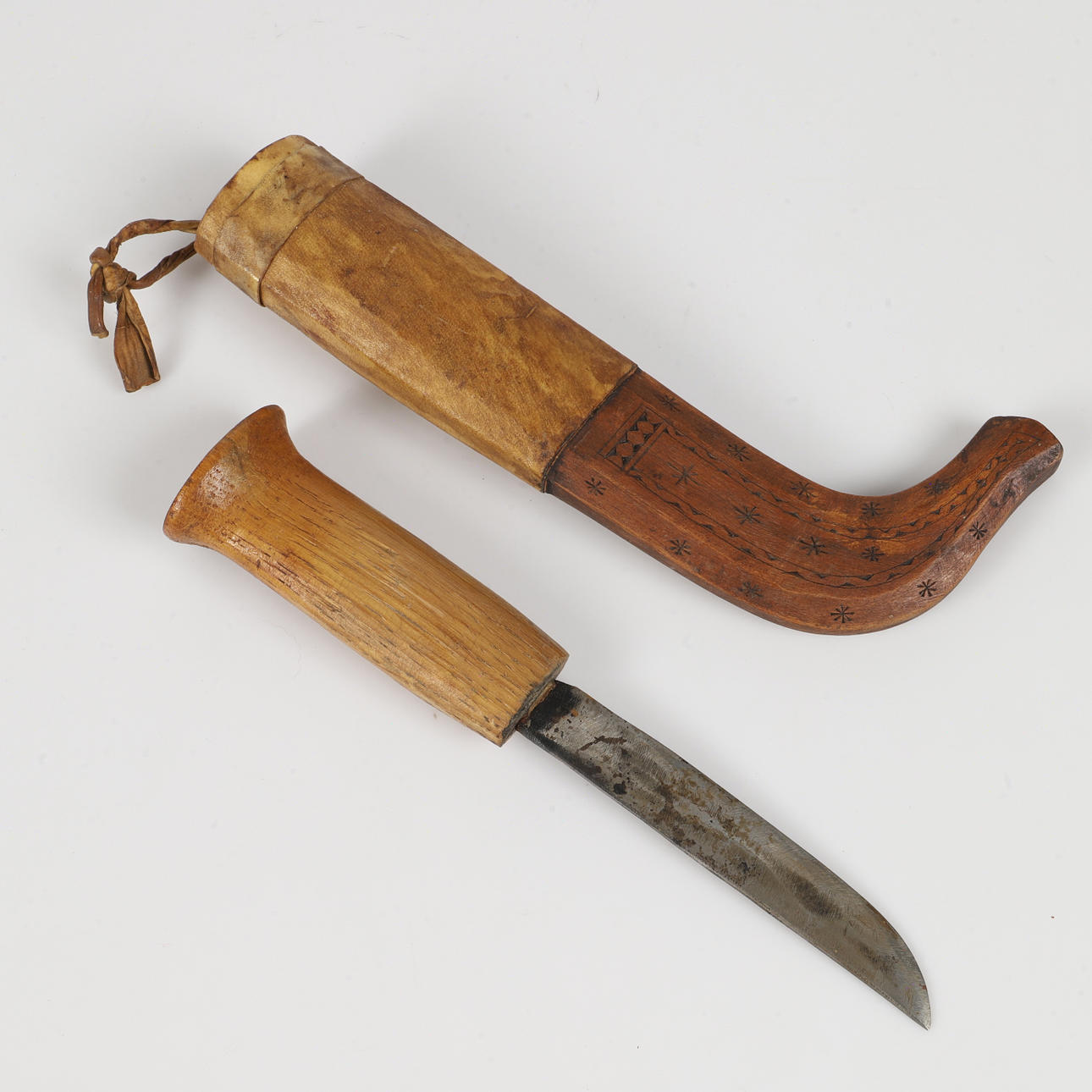 KNIFE, Sami work, signed HJ, 1900s.