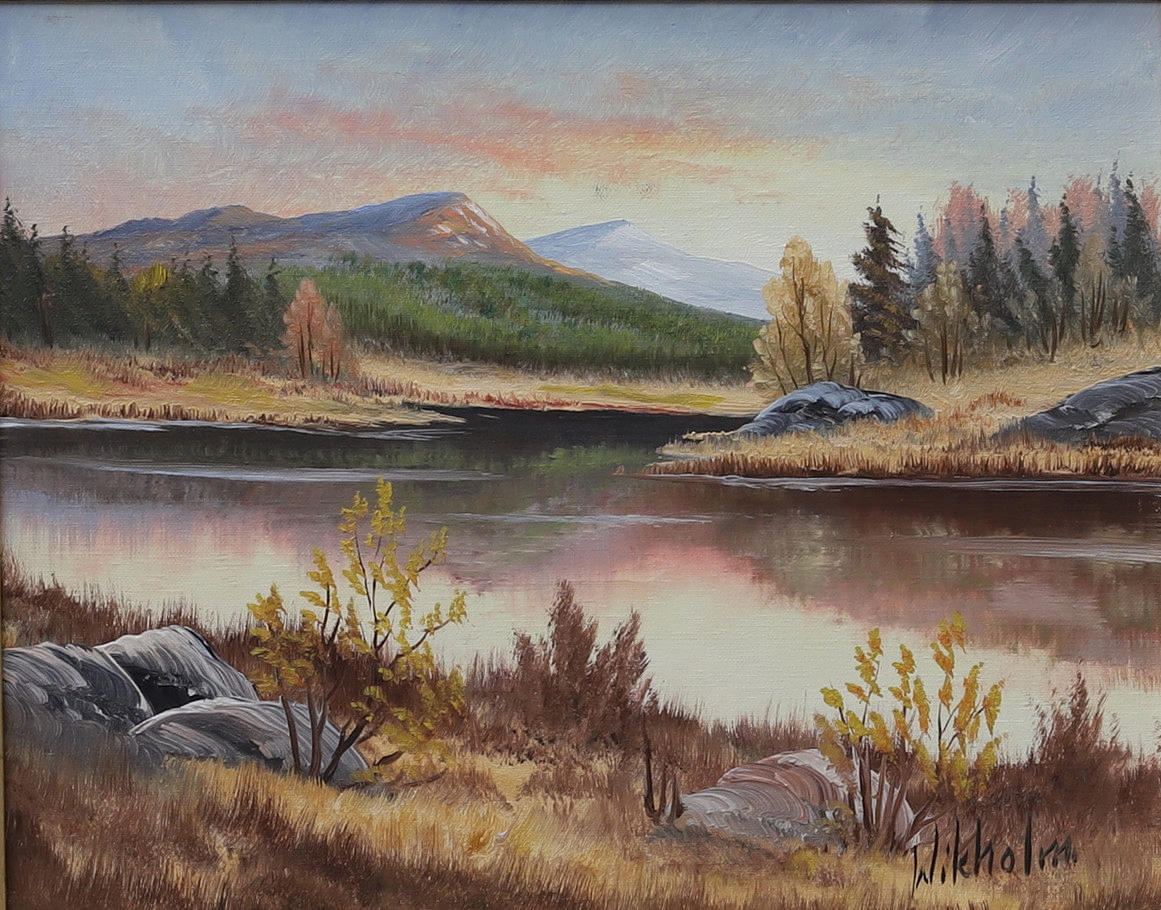 OIDENTIFIERAD KONSTNÄR. Olja på duk, signerad Wikholm.