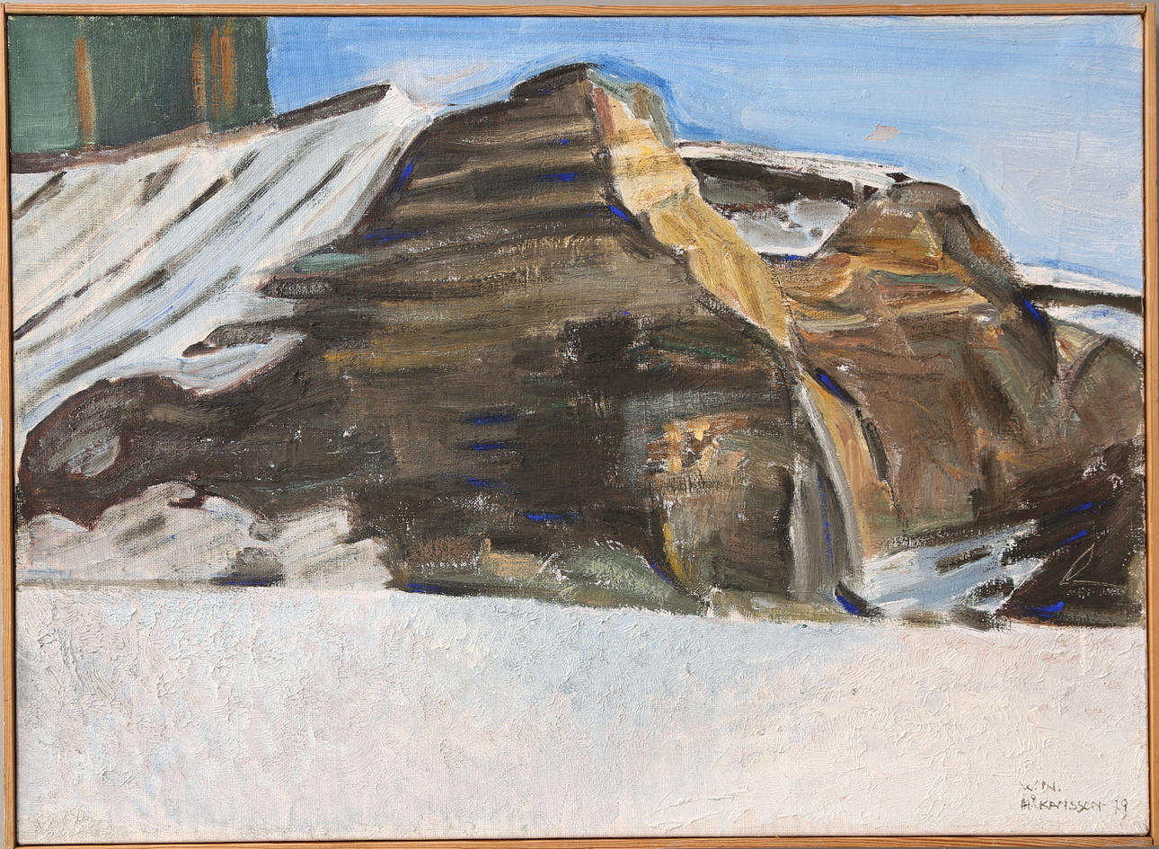 WANJA "NONES" HÅKANSSON. Olja på duk, "sandtag Brakelund Vinninga", signerad, daterad -79.
