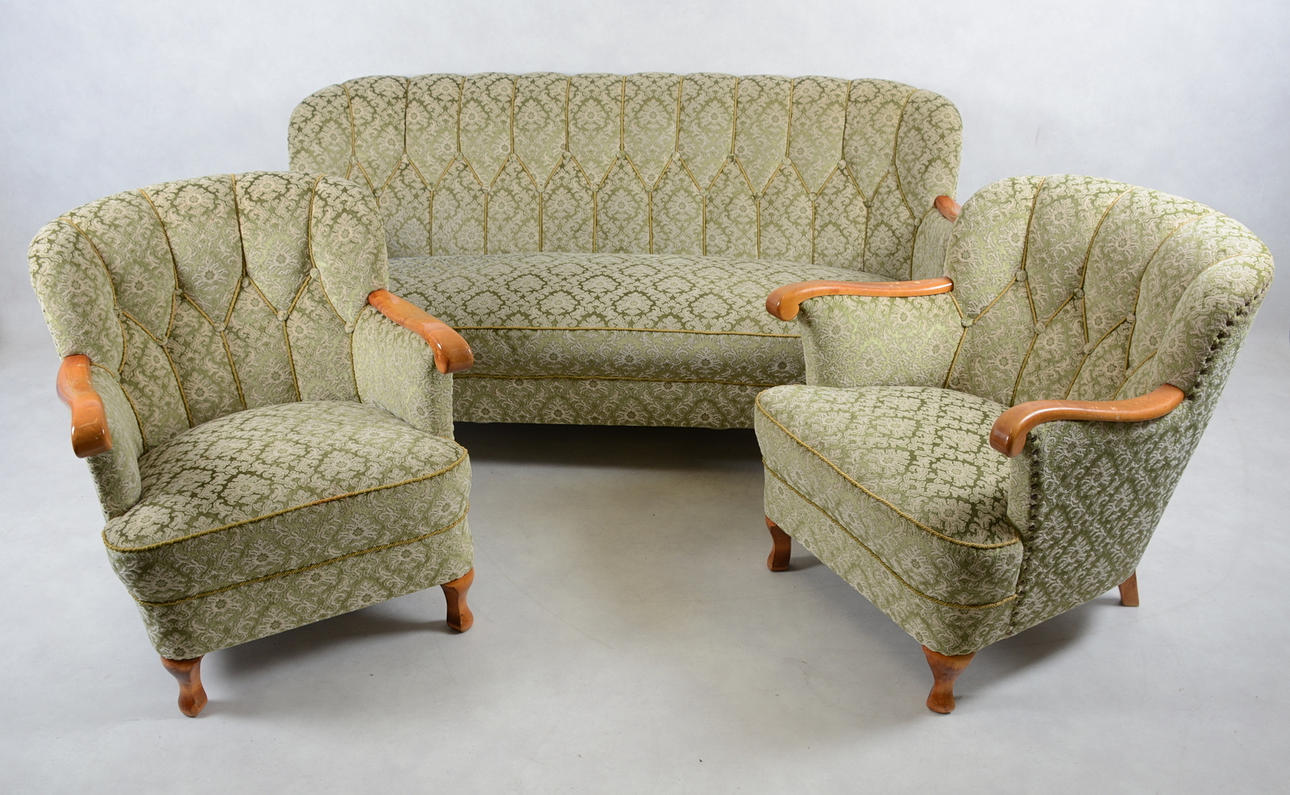 SOFFGRUPP, 3 delar, 1930/40-tal.