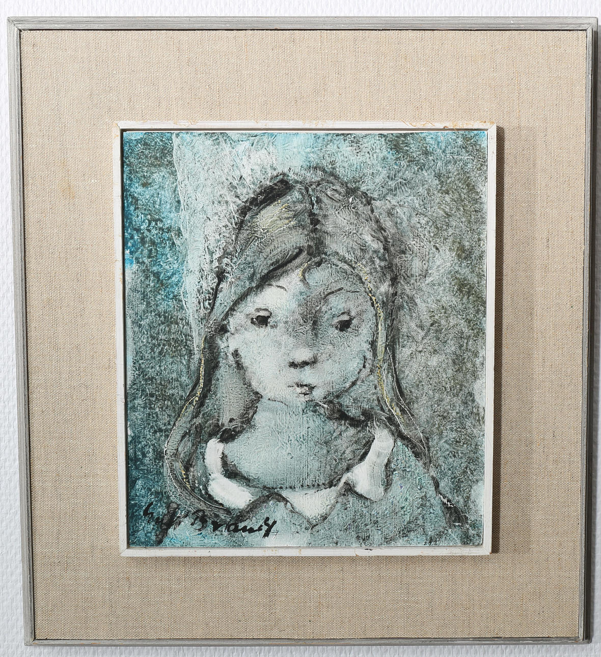 ERIK BRANDT. Olja på pannå, 2 stycken, Barnbilder, signerade.