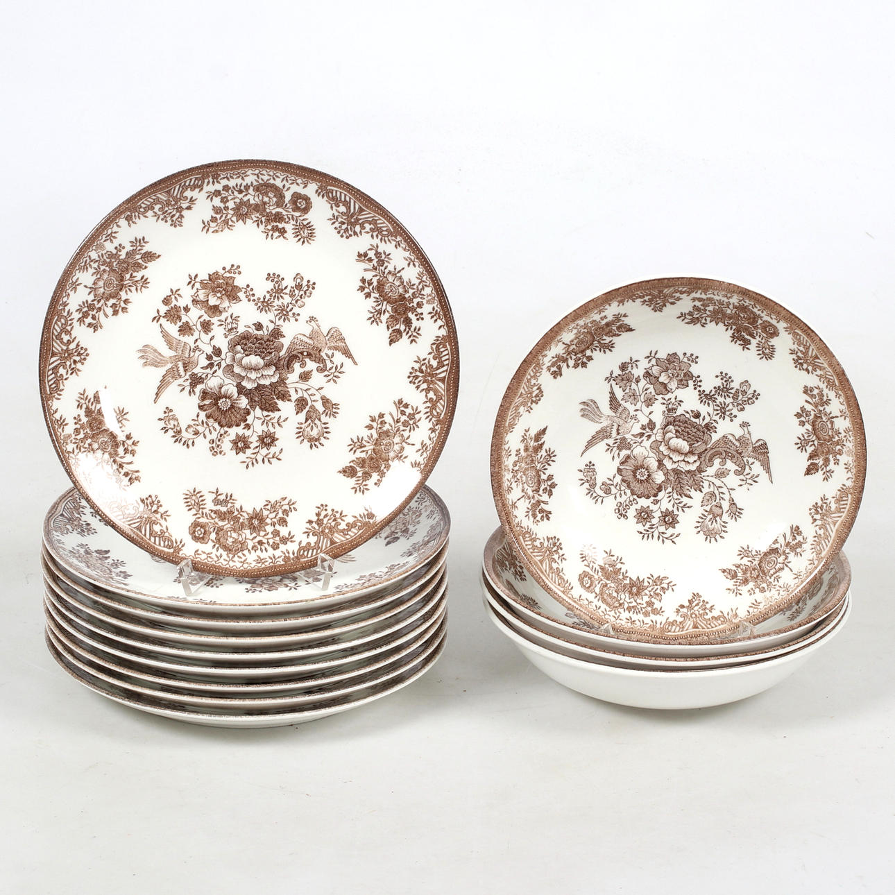 PLATES, 13 pcs, porcelain, "Pheasant", Old Gustavsberg.