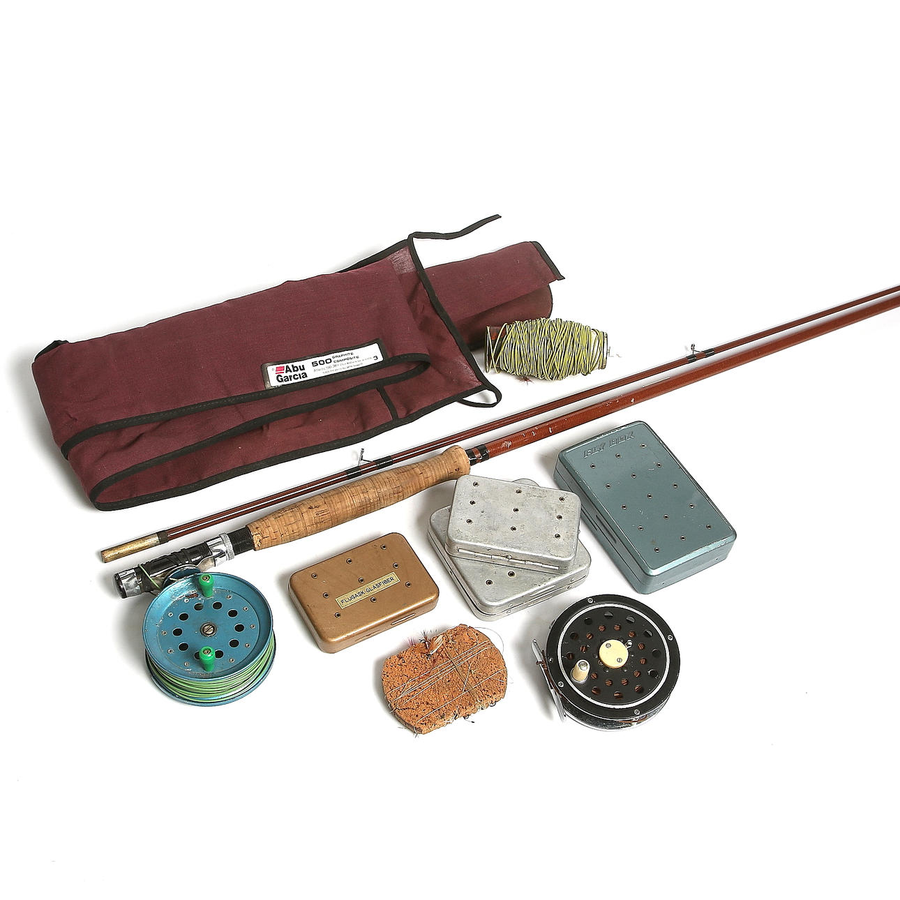 FLUGSPÖ med TILLBEHÖR, bl.a. Abu. 1900-tal.