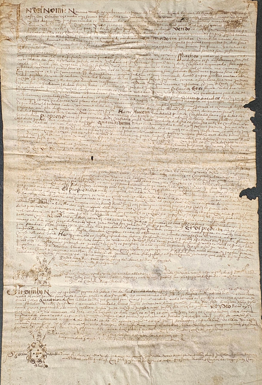 ALTES LATEINISCHES DOKUMENT AUF PERGAMENT.