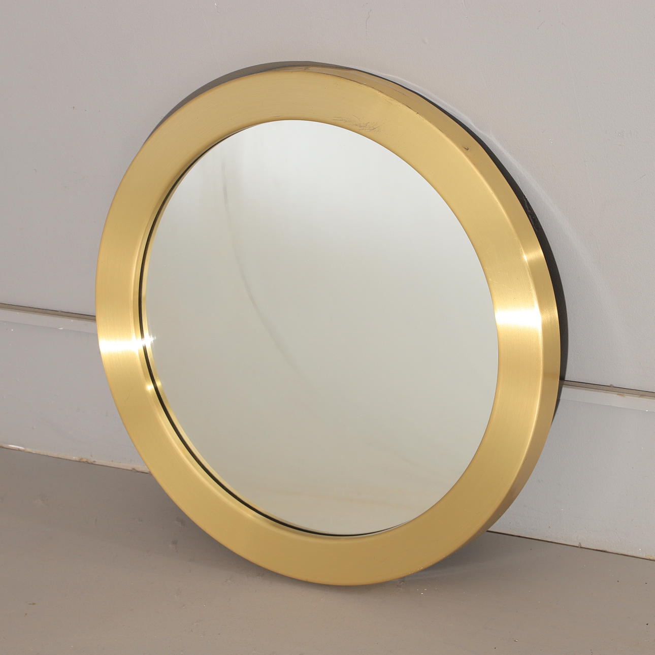 MIRROR, brass, late 20th century.