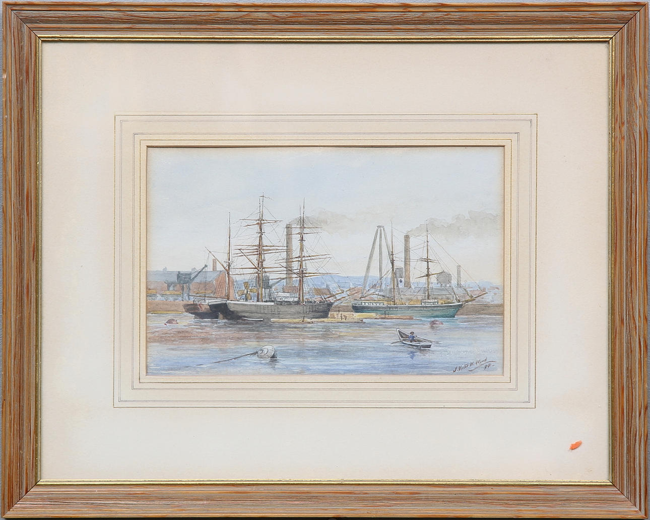 OIDENTIFIERAD KONSTNÄR. Akvarell, England, signerad J. Victor W. Wood och daterad 94.