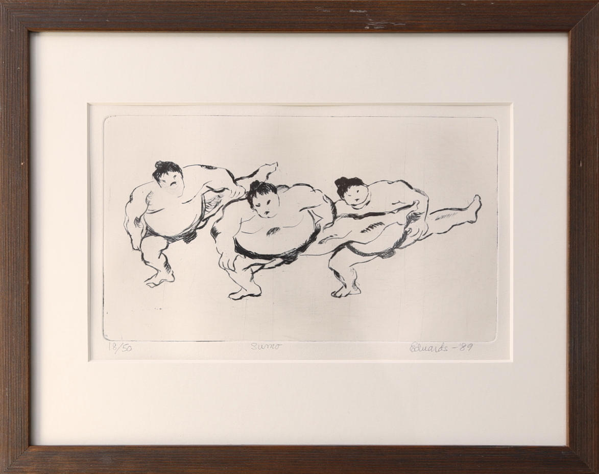 EDWARDS. Kopparstick, "Sumo", signerad och numrerad 18/50.