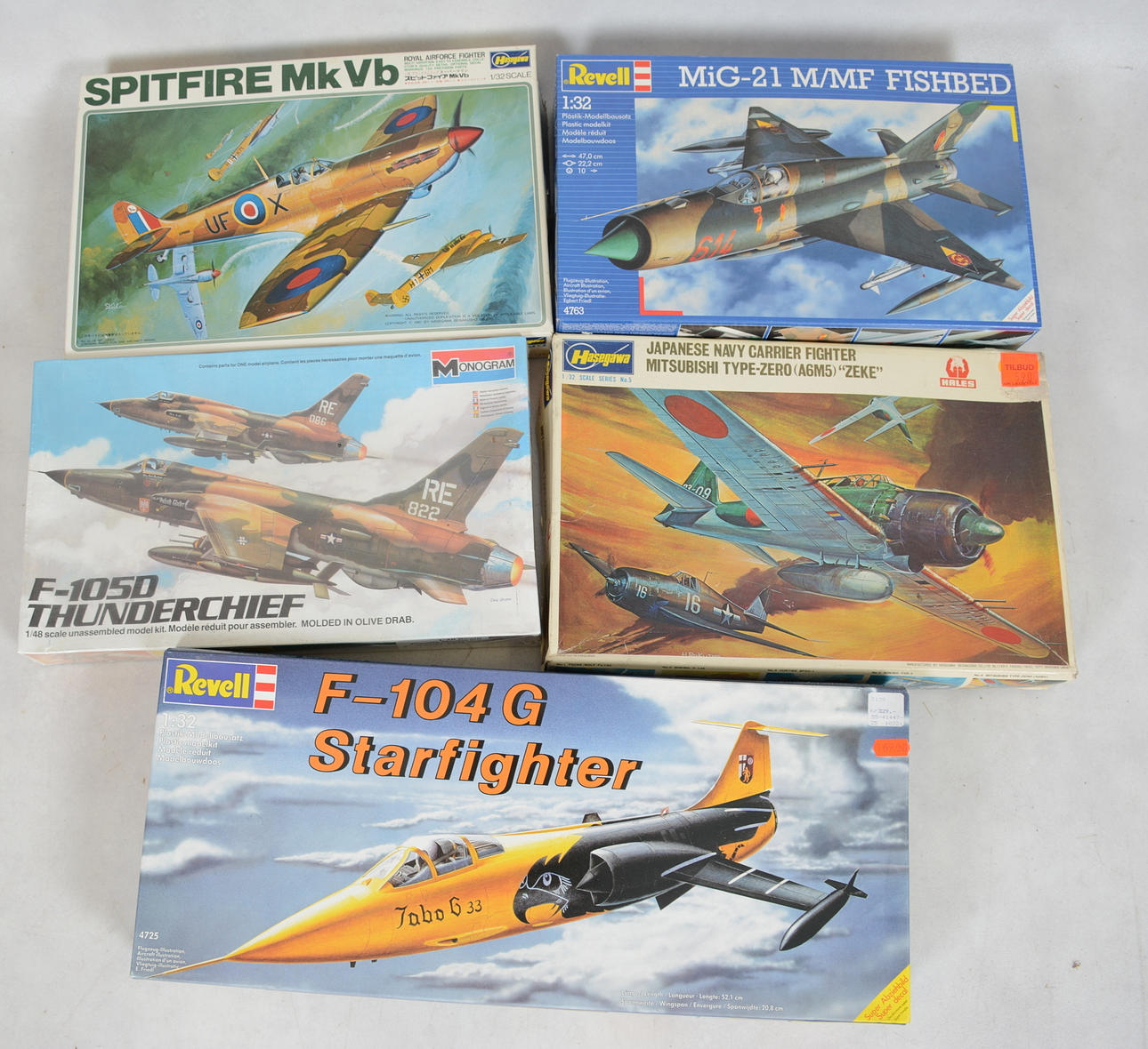 MODELLBYGGSATSER, 5 st, flygplan.