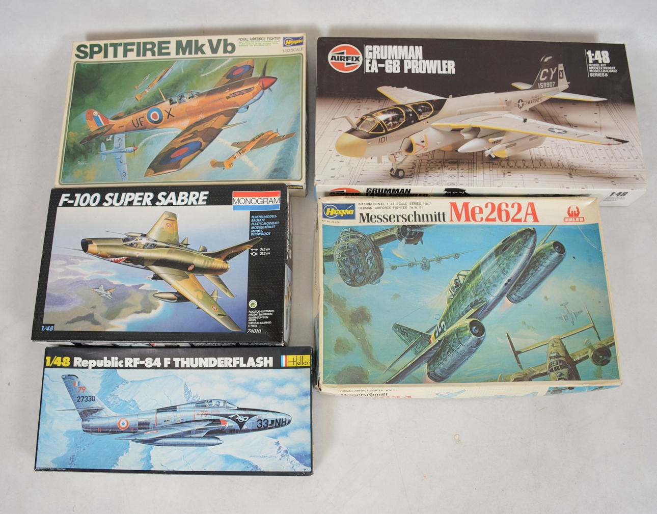 MODELLBYGGSATSER, 5 st, flygplan.