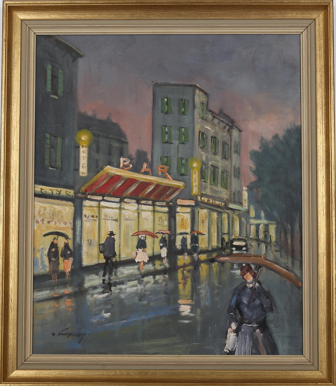 GÖTE SVENSSSON. Montmartre, Paris, olja på duk, signerad G Svensson.