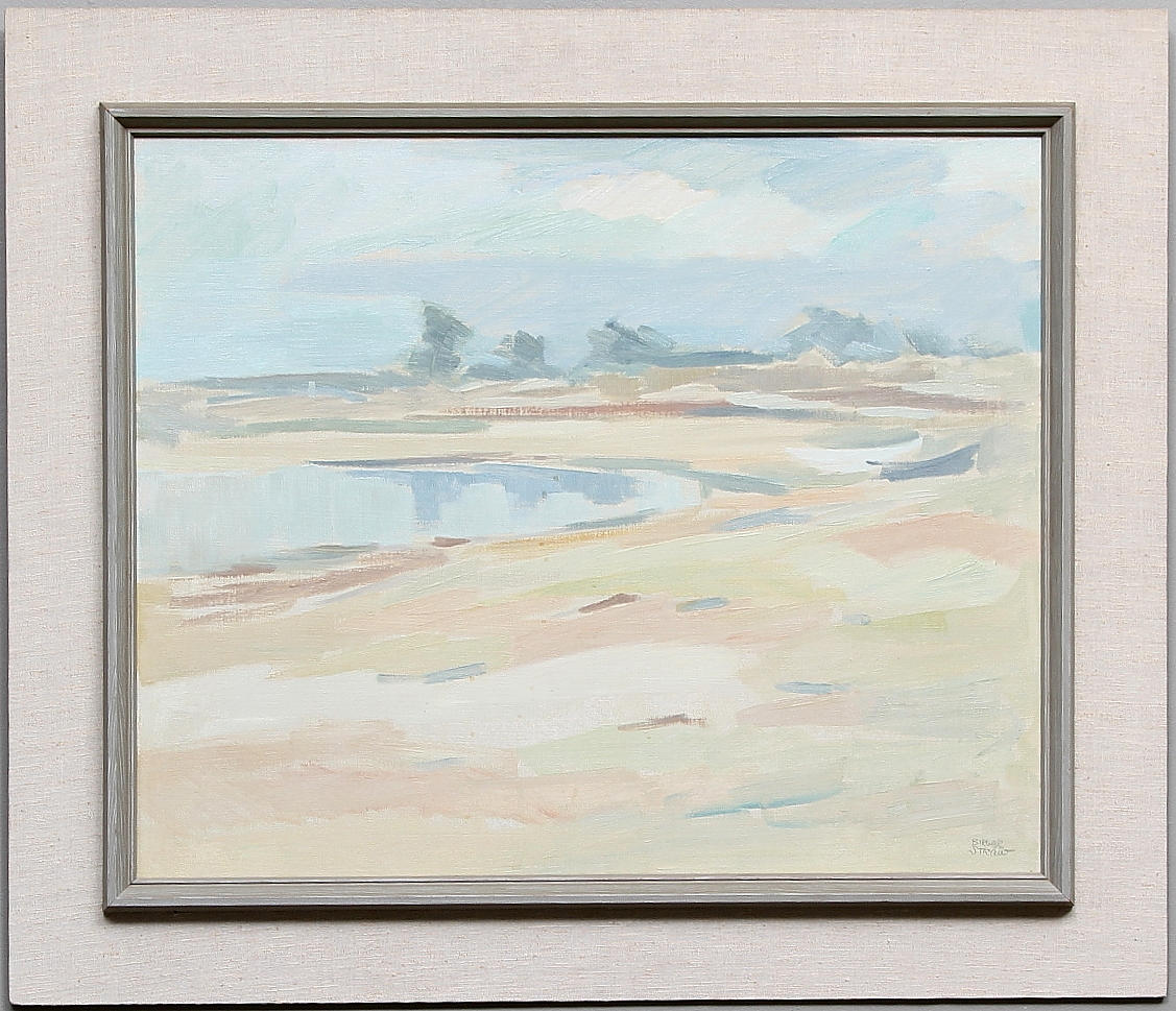 BIRGER STRÅÅT. "Löttorp, Öland". Olja på pannå. Signerad.