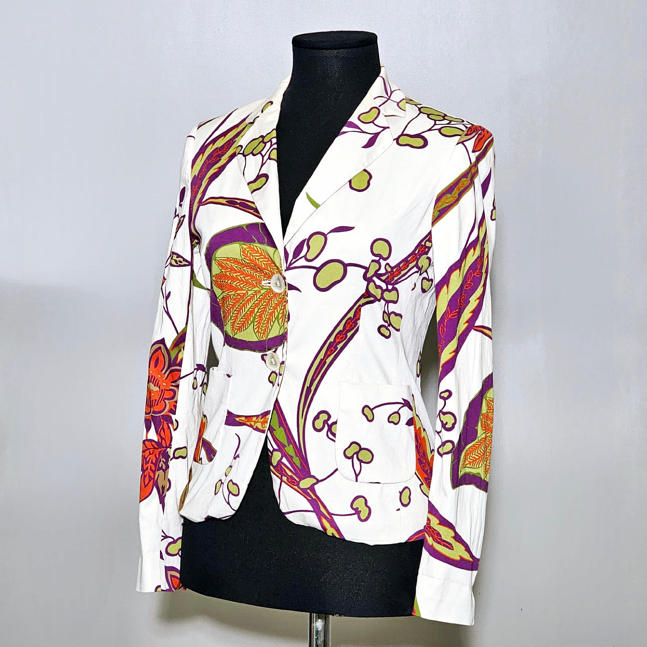 MAX MARIA. PRINTED COTTON BLAZER SIZE 38-40.