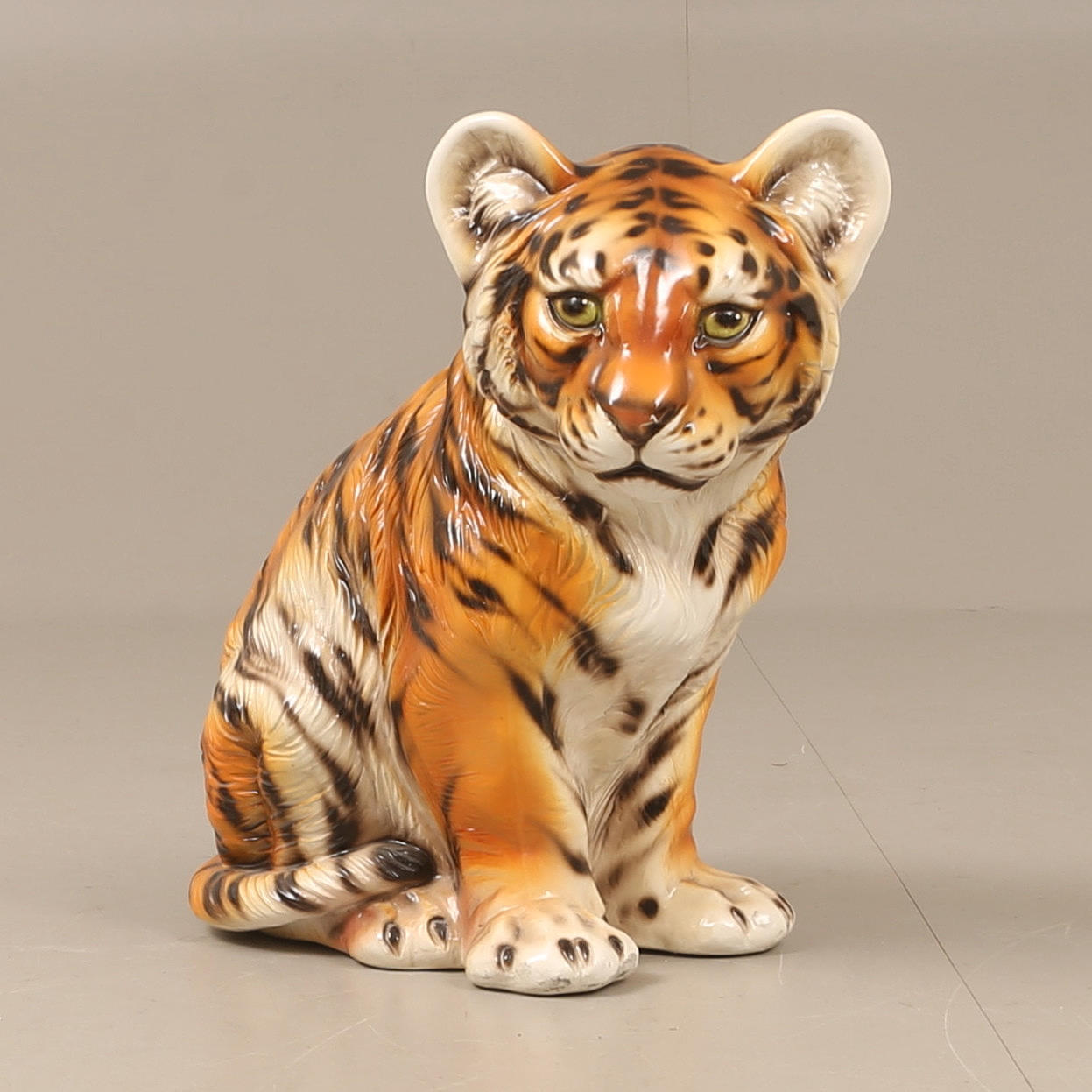 GULVFIGUR, tiger, porcelæn.