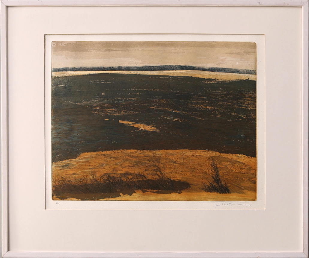 JAN ERIK SVENSSON. Färglitografi, "Höstgärde" , signerad, och HC.