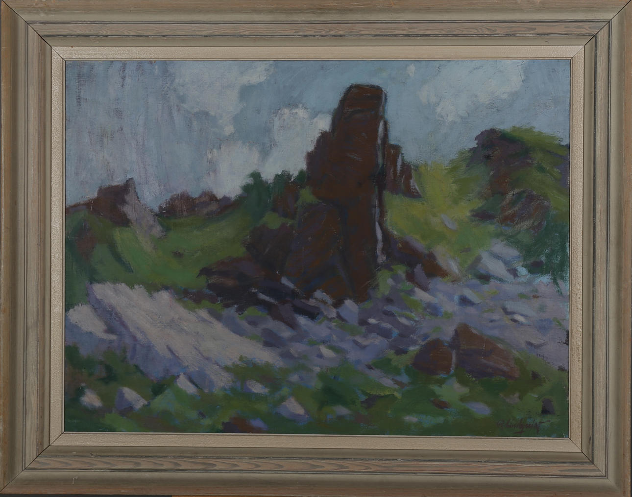 RAGNAR LINDQUIST. Naturstudie, olja på duk, signerad G Lindquist.