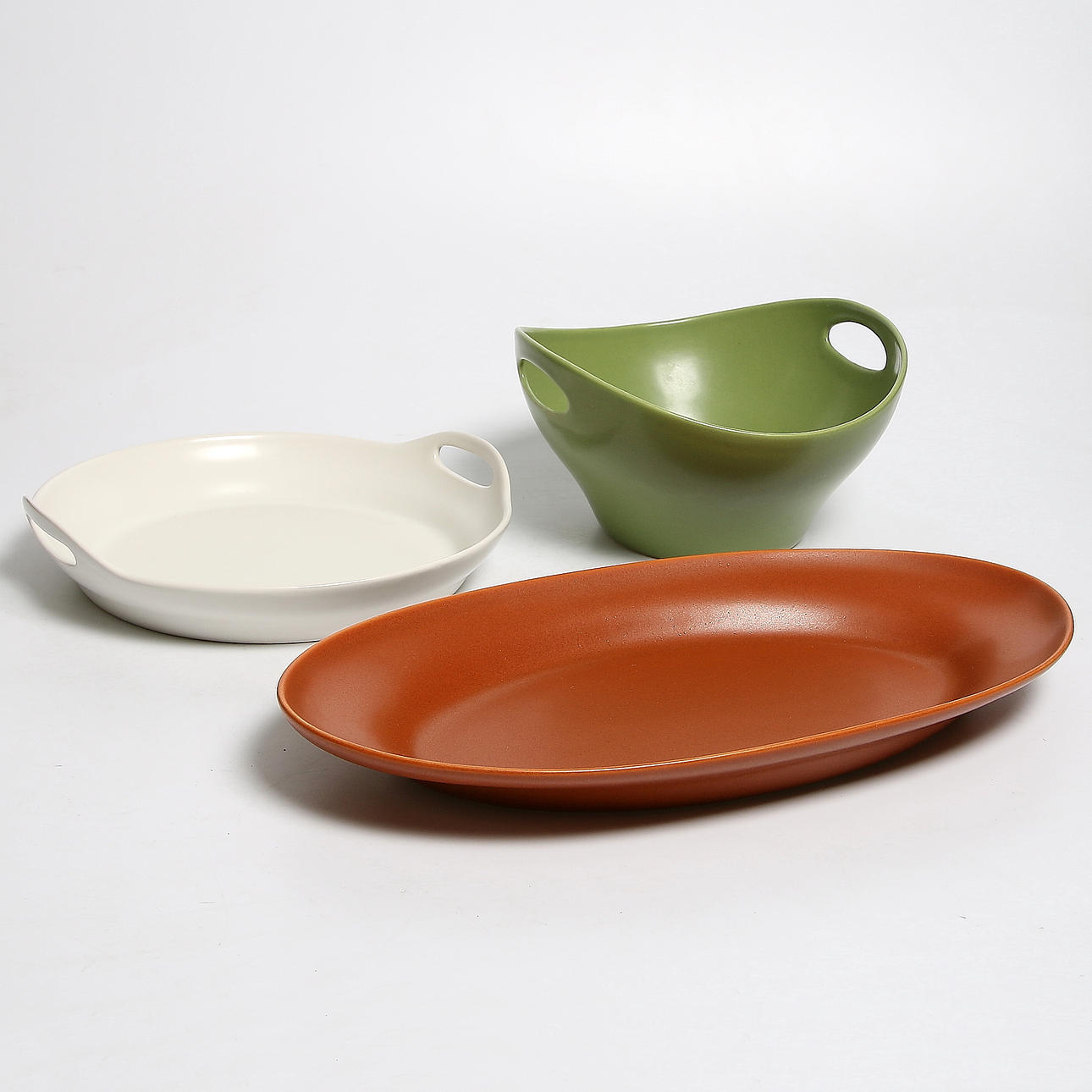 SERVERINGSFAT samt SKÅLAR, "Spisa", Lovisa Wattman, Höganäs Keramik. 1900-talets andra hälft.